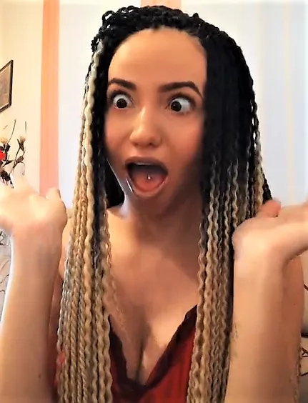 She is amazed of the size :P