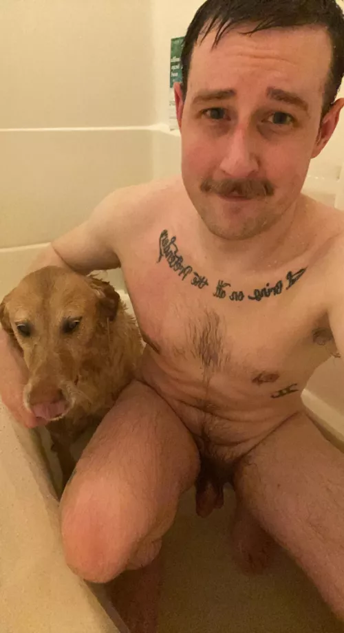 That dreaded time of the month. ~bath time~. So I always bombard her after my own shower. Surprise your turn!