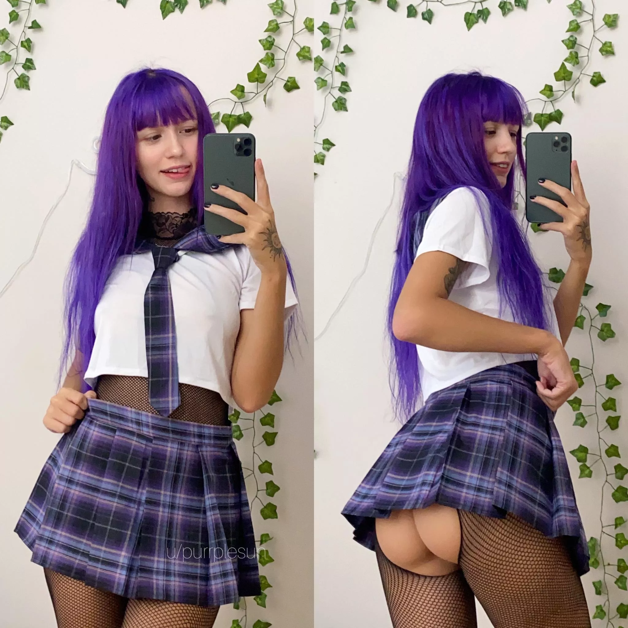 Tried on a new school uniform😋