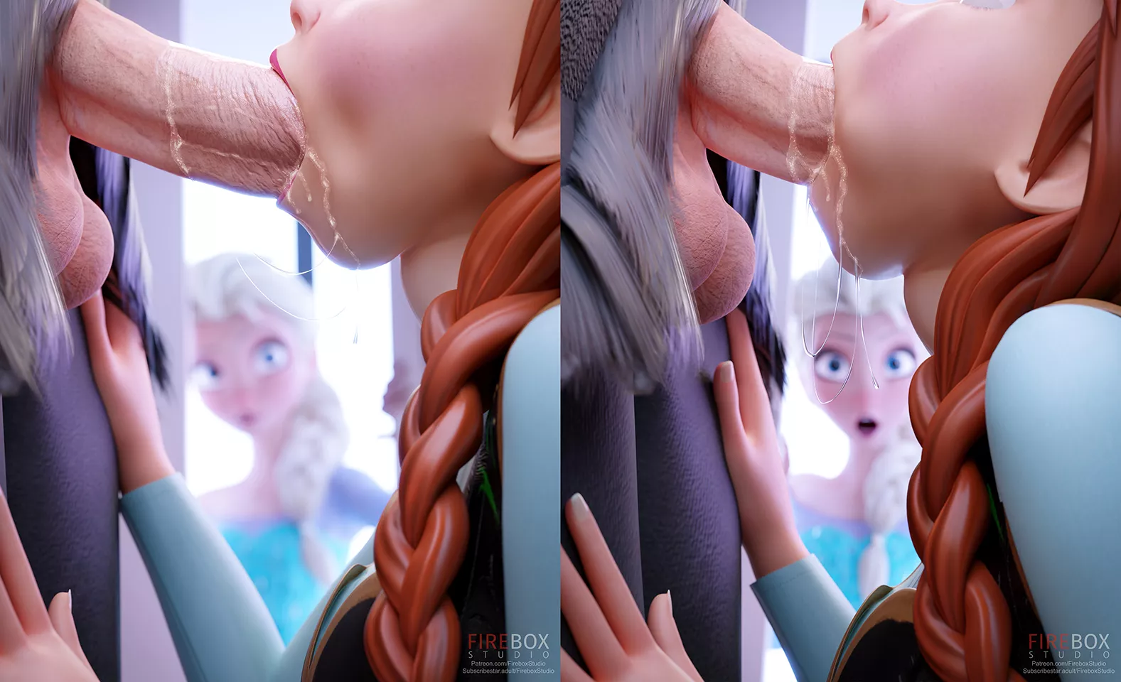 Anna caught by Elsa (FireboxStudio)