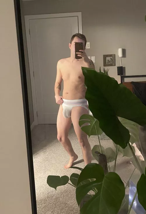 Apparently it’s inside out, but it’s my first jock… I’m learning!!