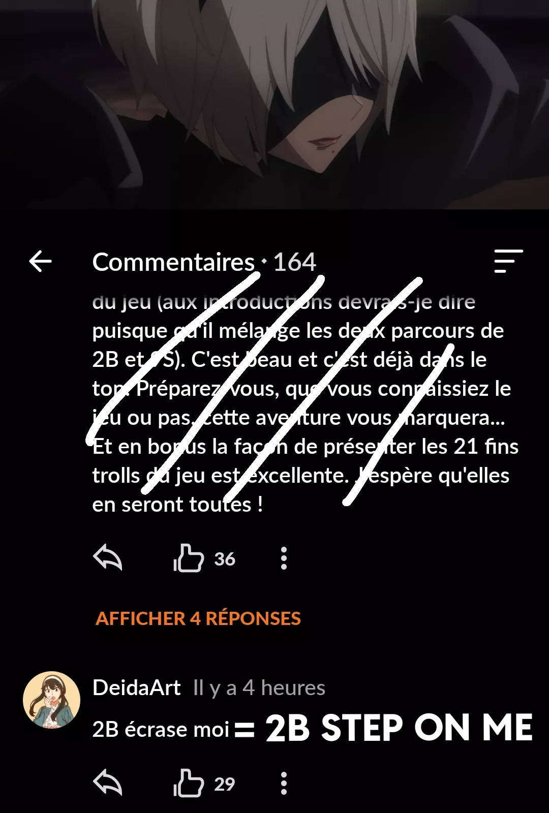 Average 2B fan in the comment section 🥵