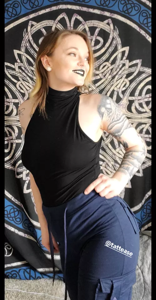 black lipstick and tattoos