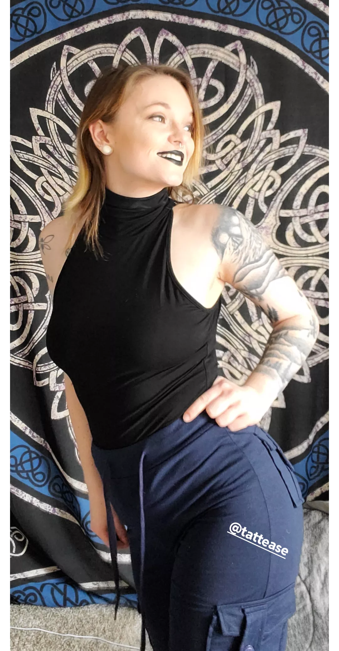 black lipstick and tattoos