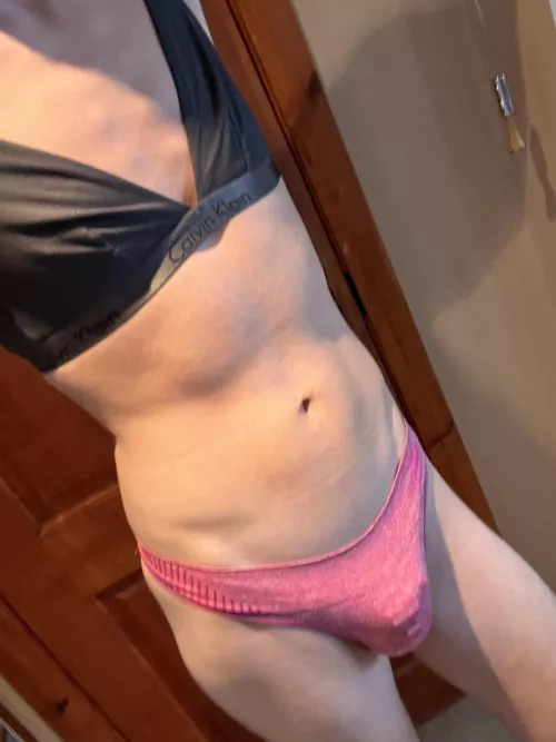 Can you tell I’m locked away through my panties 🙈