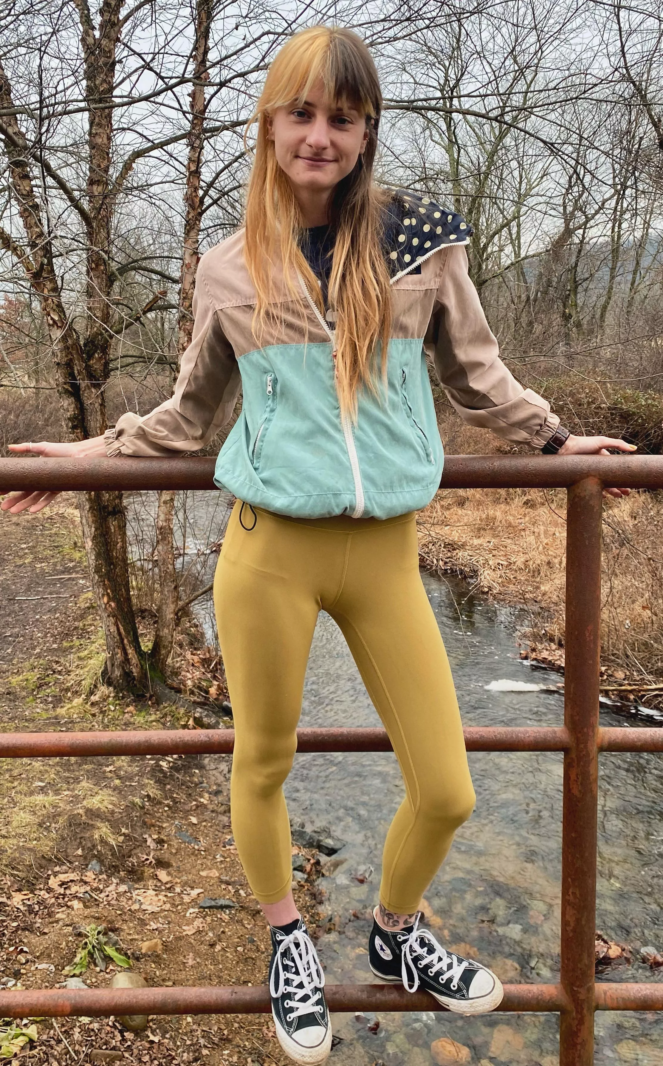 Chucks on a walk with a colorful outfit
