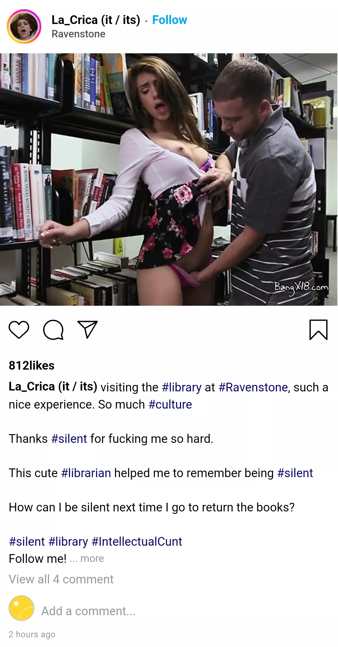 cuntagram) - @la_crica - at the library