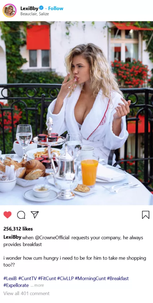 (Cuntagram) @LexiBby - is breakfast with me your dream too?