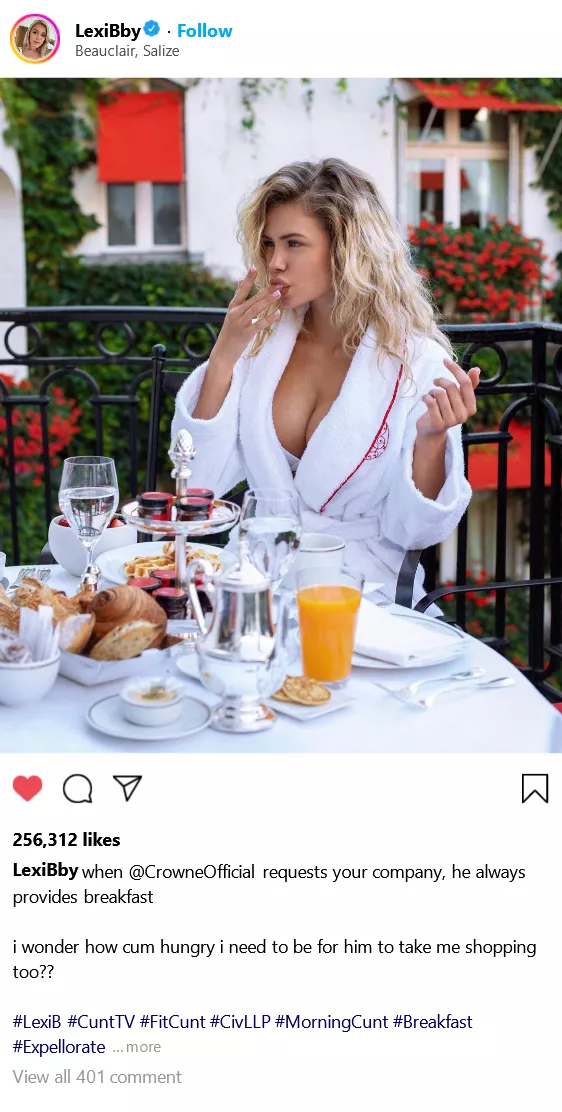 (Cuntagram) @LexiBby - is breakfast with me your dream too?