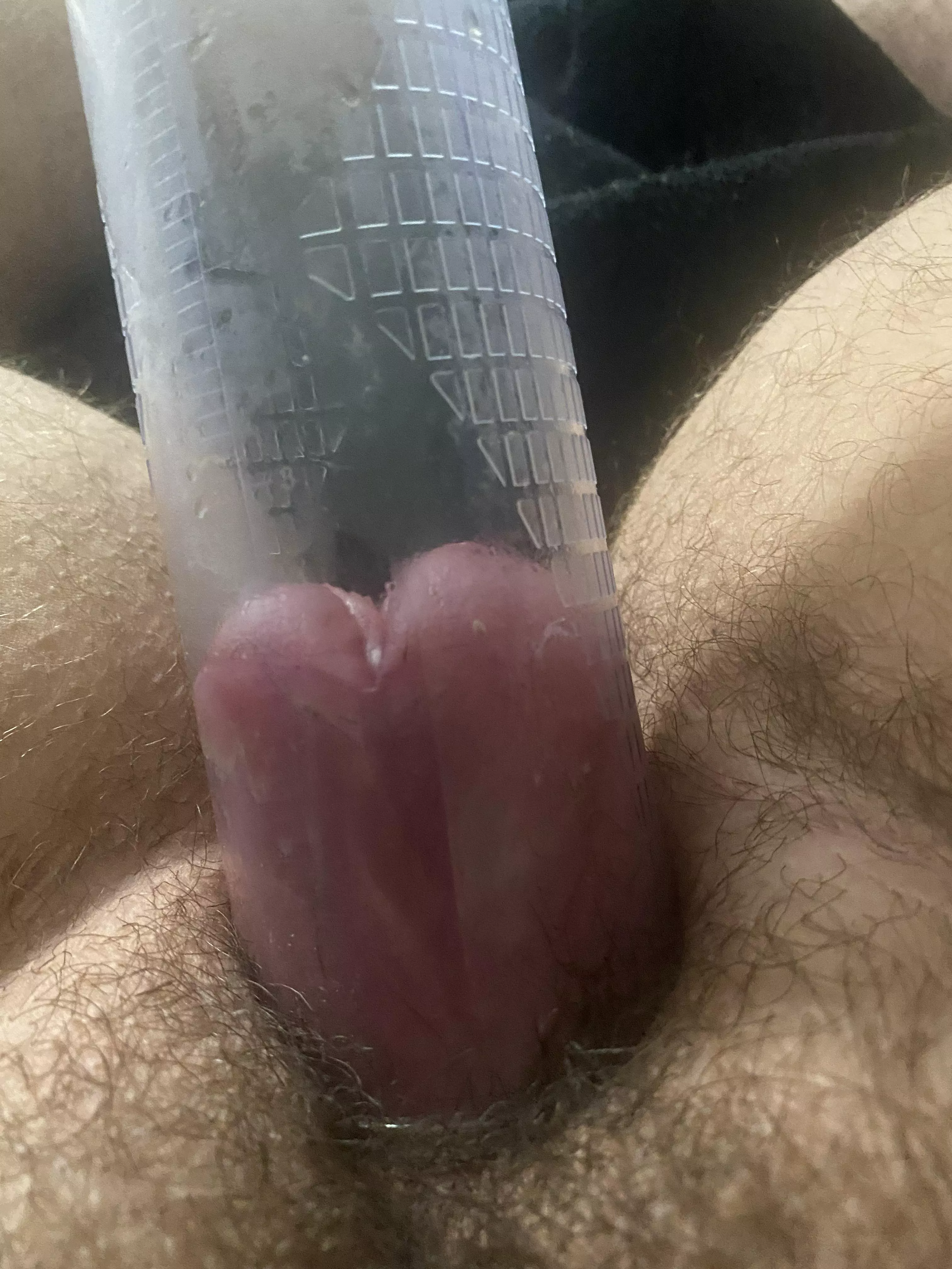 Currently pumping, trying to get to my biggest. Fuck, it feels so fucking good. (He/him)