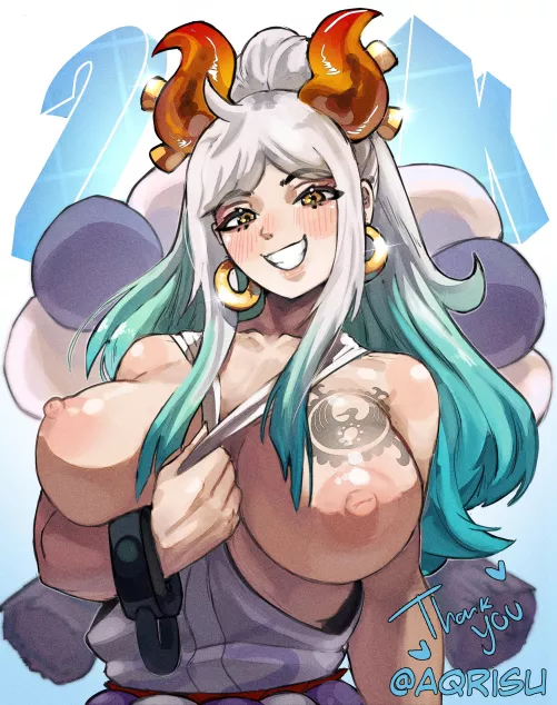 Flaunting her big tits (Aqrisu)