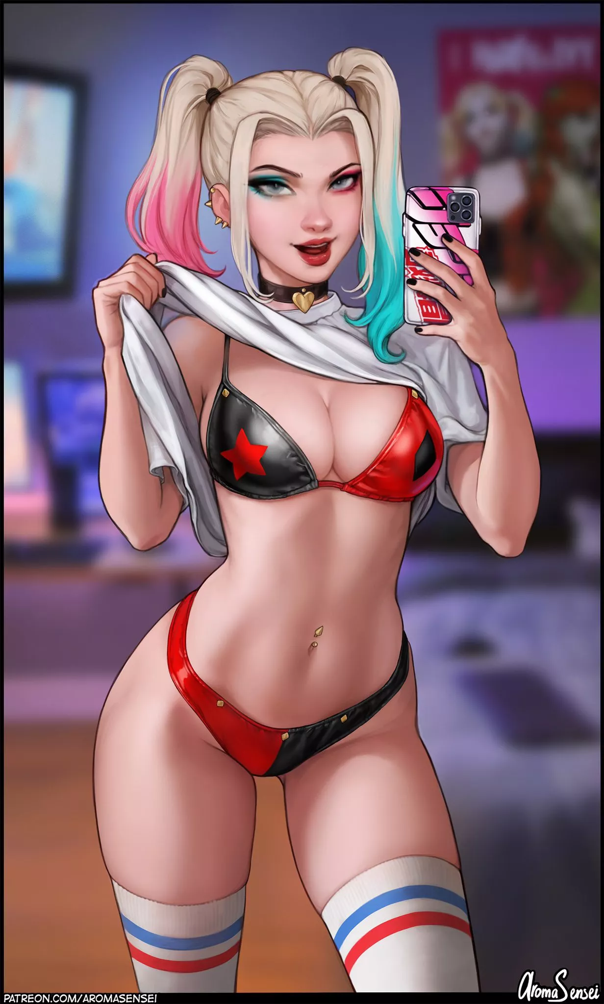 Harley Quinn Underwear Selfie (Aroma Sensei) [DC]