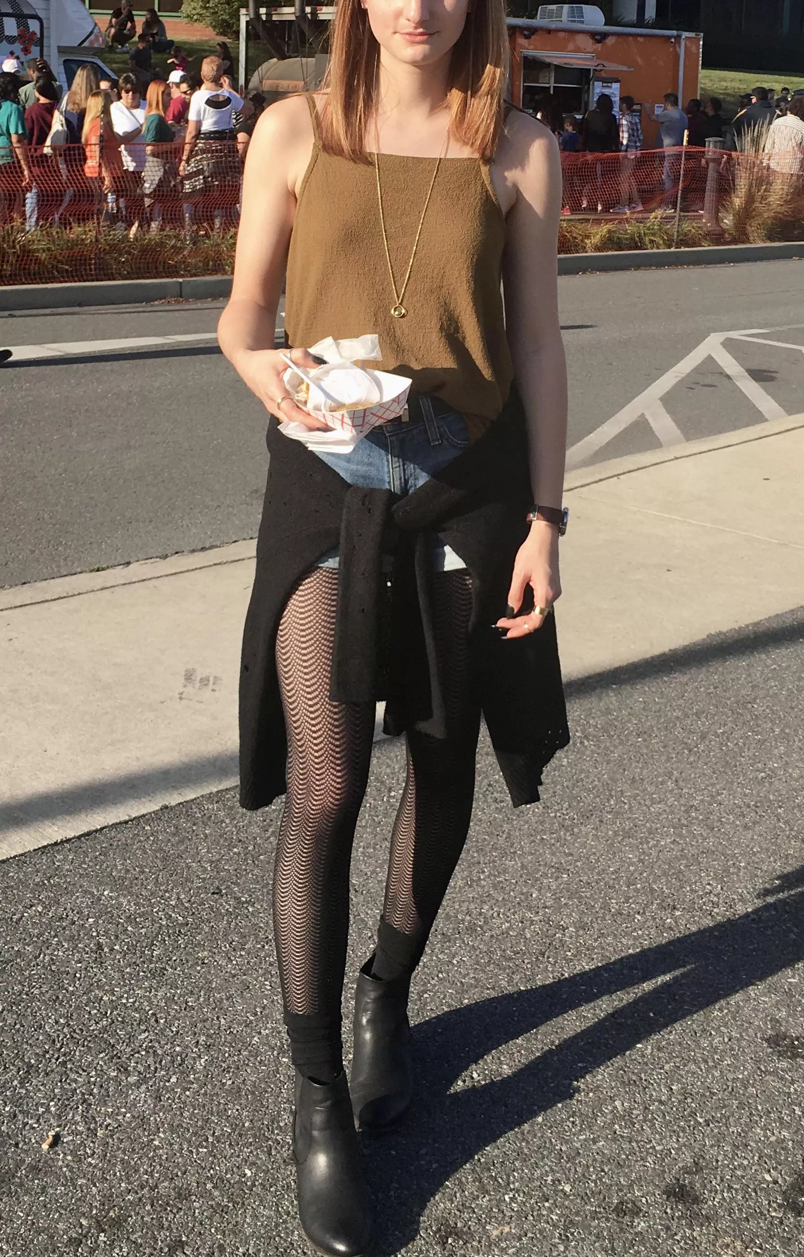 Lacey fishnet outfit