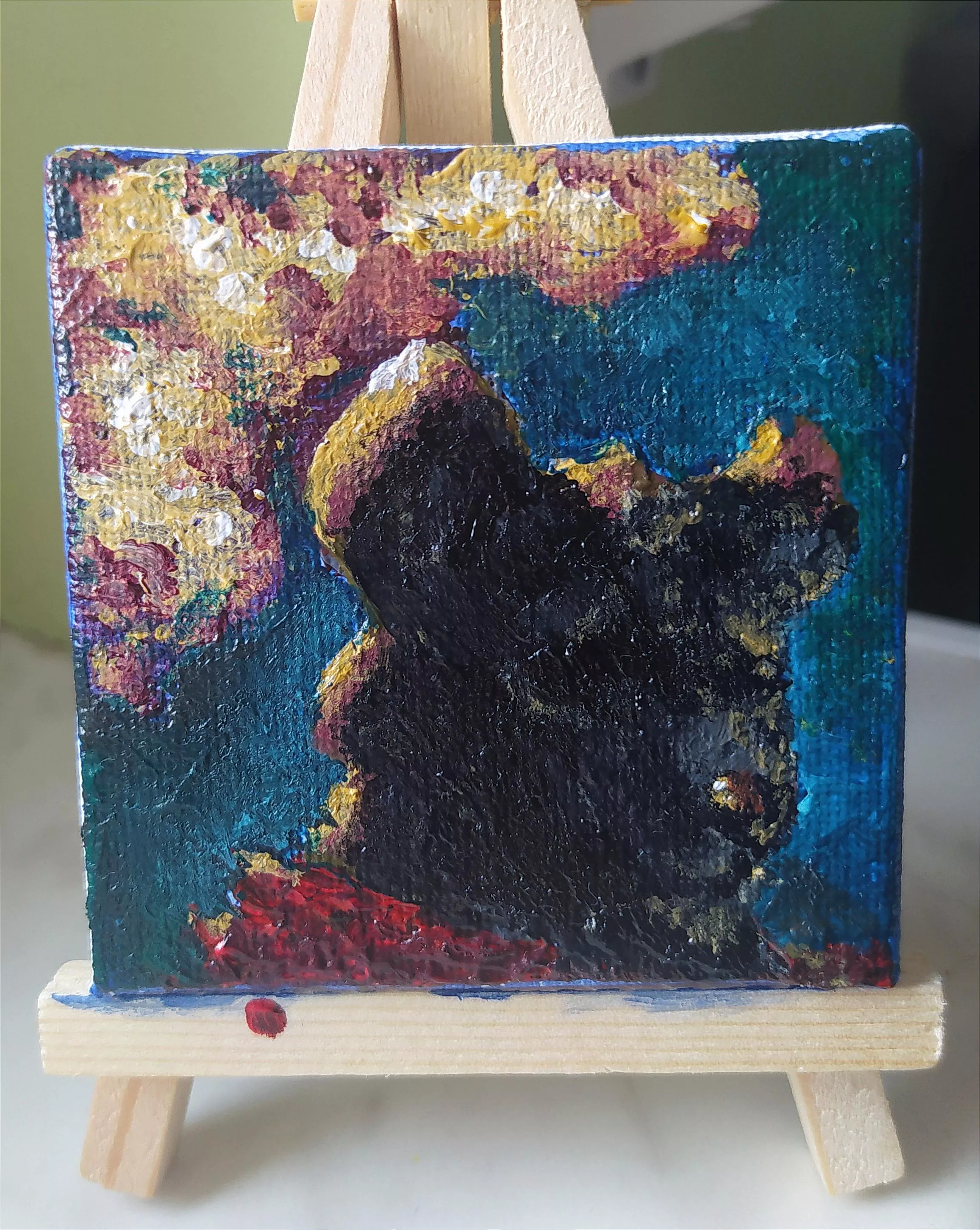 Little furry acrylic painting