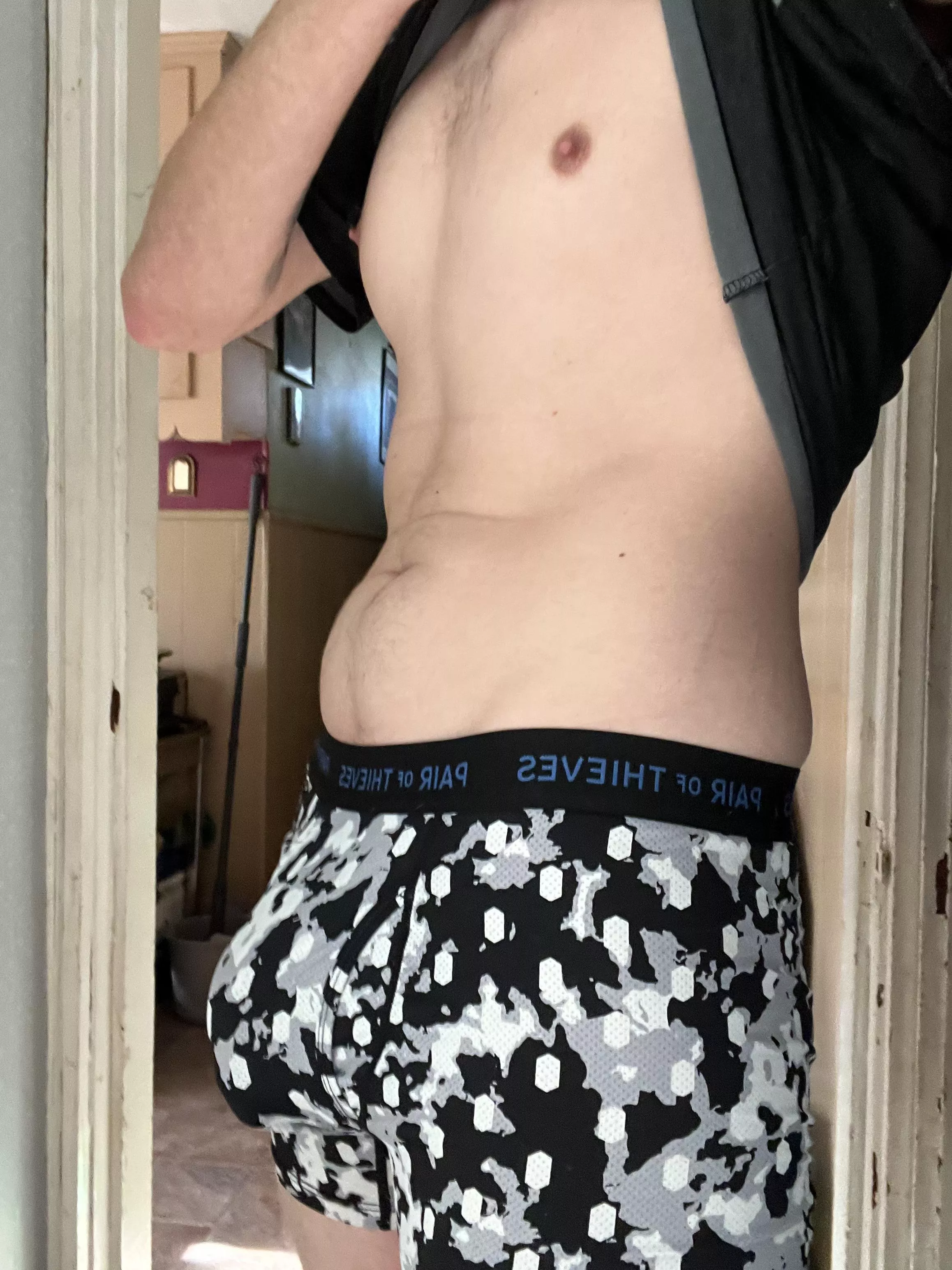 Mind if I walk around like this if we’re roommates bro?