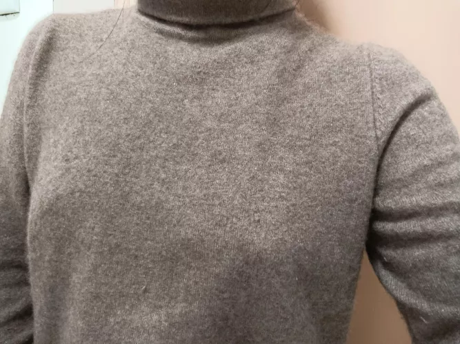 No bra under the sweater