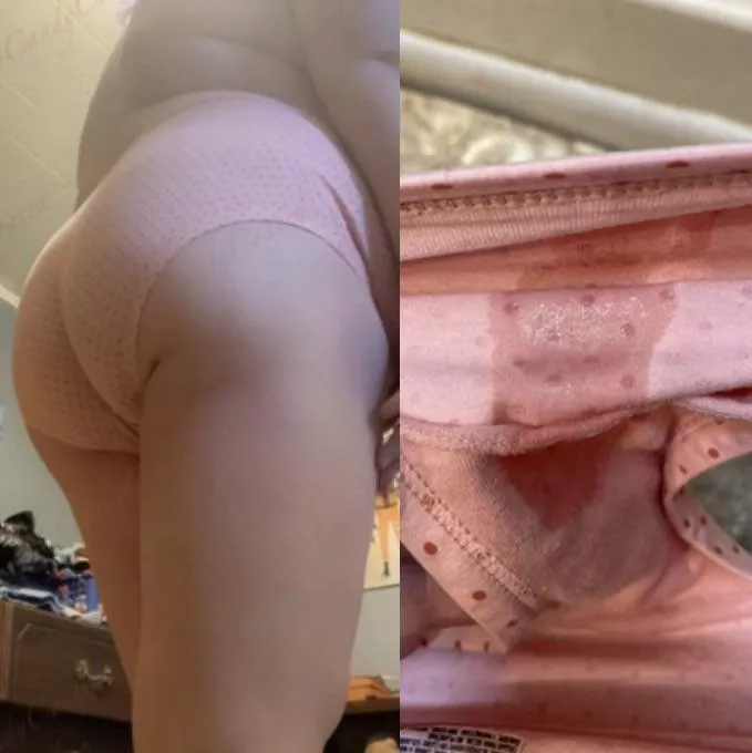 Pink polka dots are fun to make messy 🎀 [selling] all panties in my drawer are on sale this month!