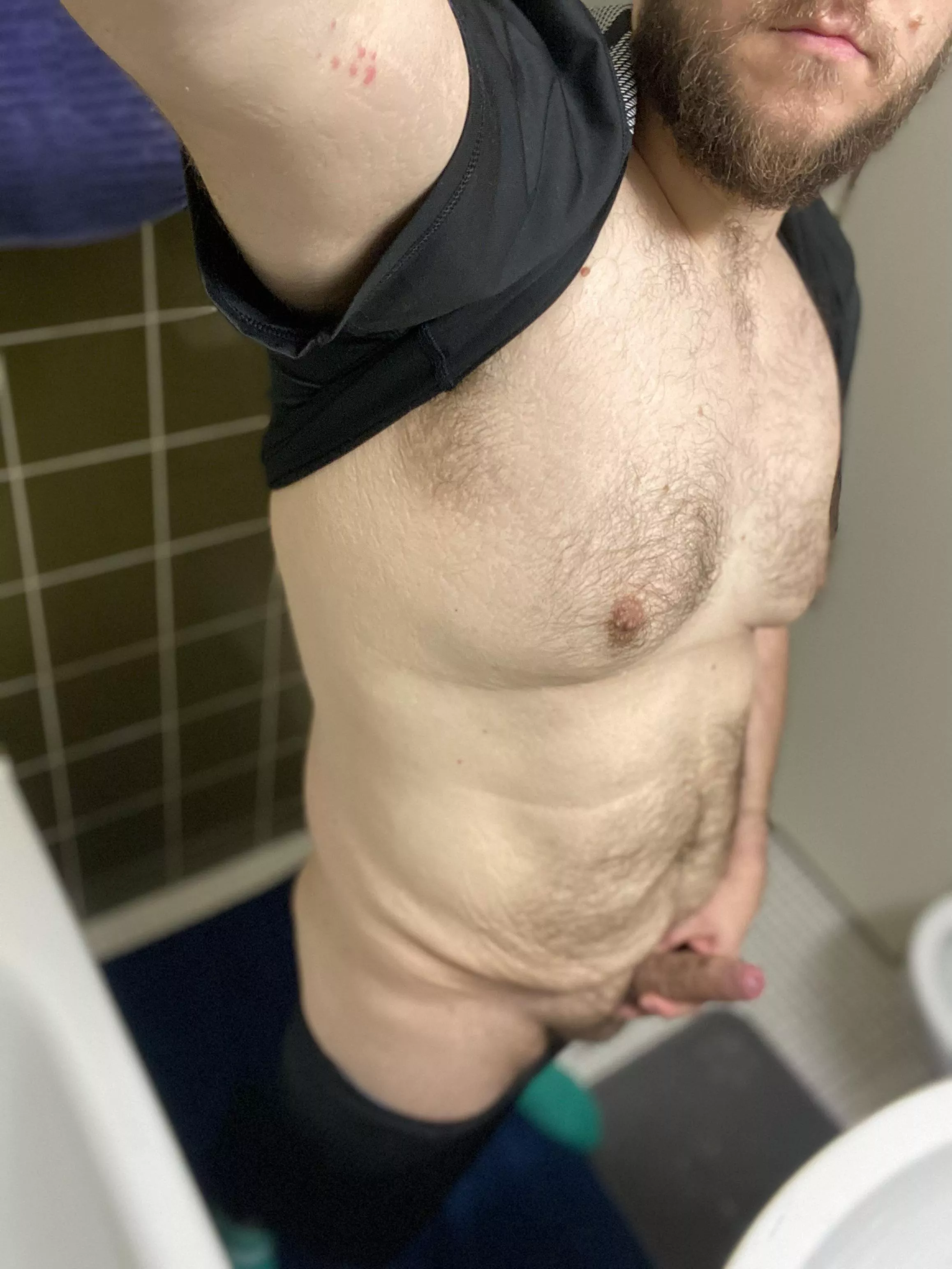 Post workout selfie. Exercising makes me horny. Do you want to workout with me ?