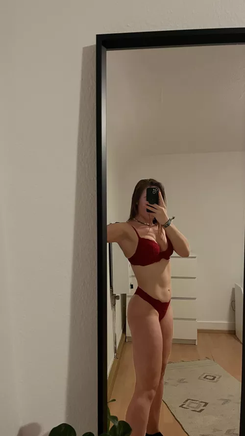 red lingerie looks best on my body