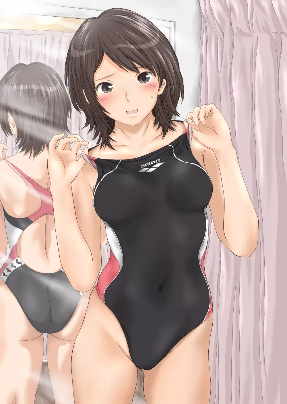Takahashi Maya Fitting her New Arena Swimsuit [Amagami SS]