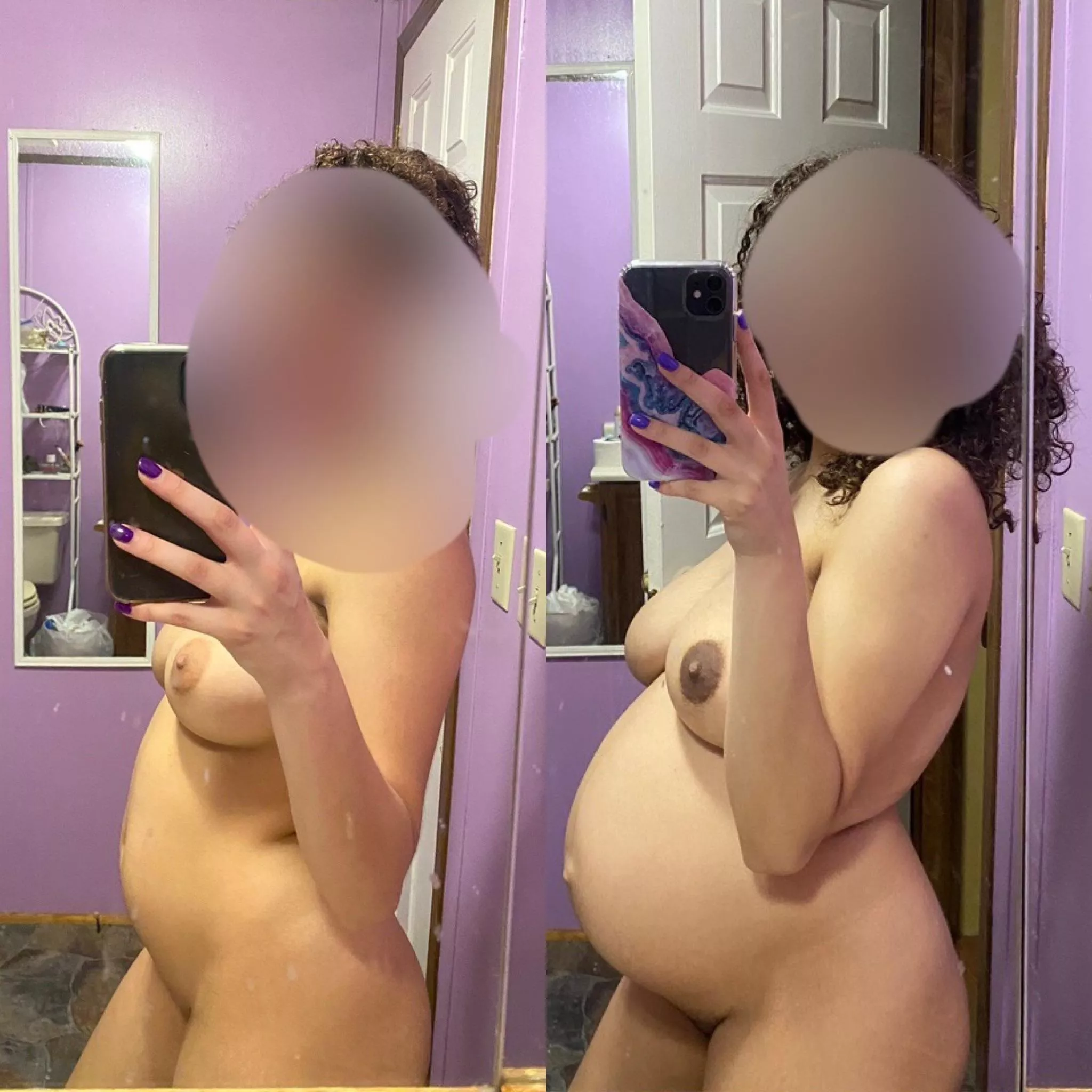 the transformation of my body from the beginning of my 1st pregnancy to the end