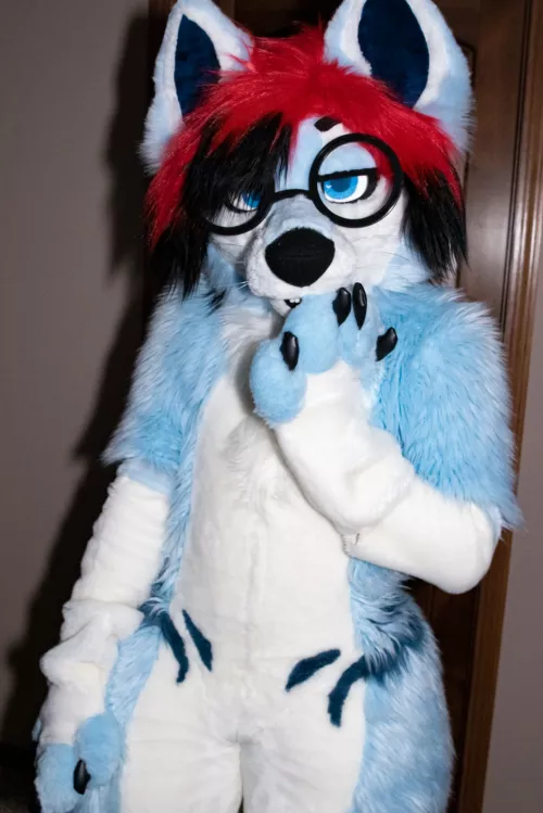 Trying out some new fursuit glasses!