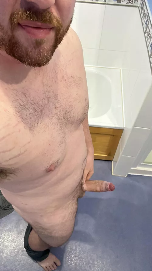 You walk into the bathroom and see this what are you doing?