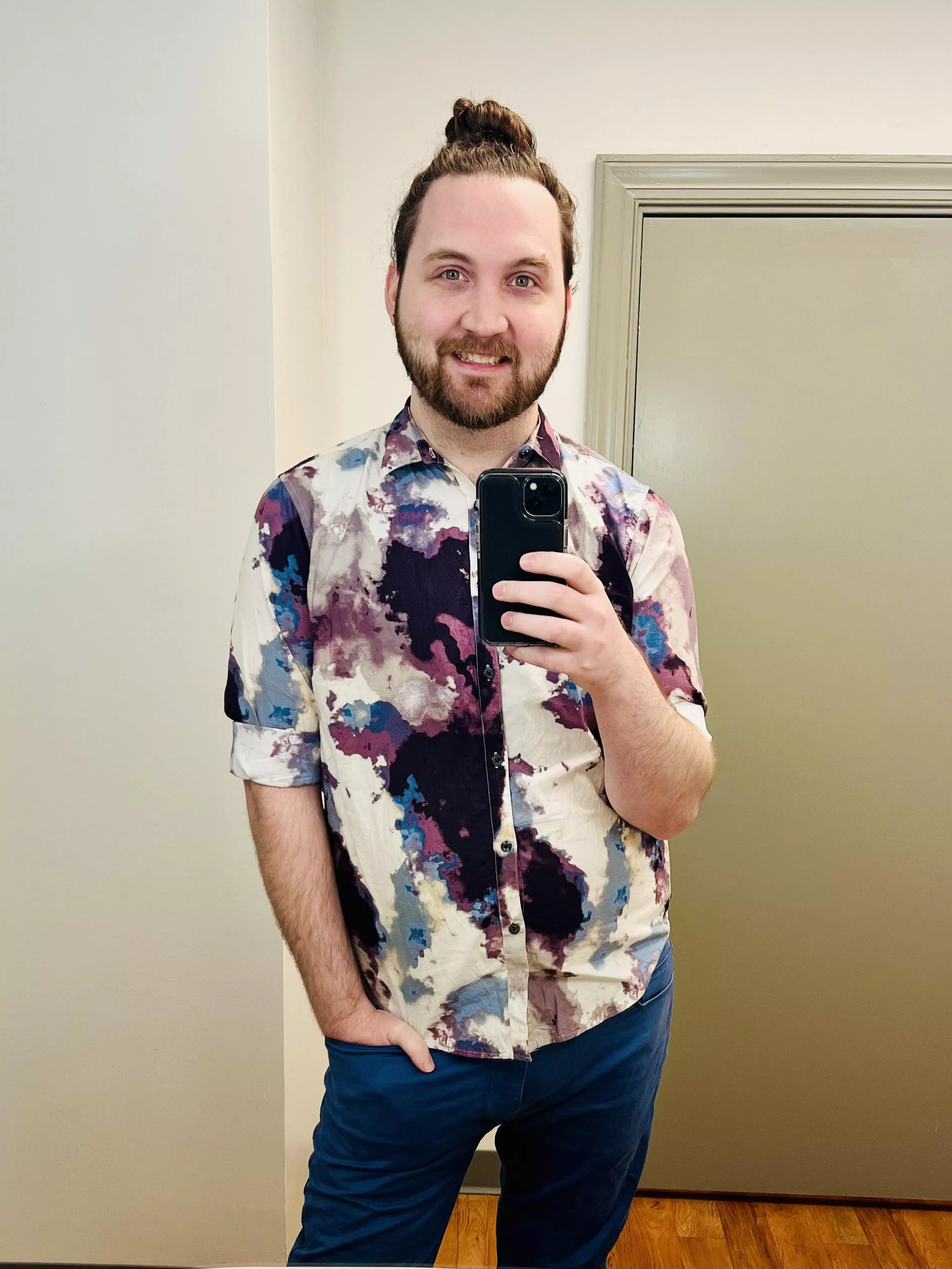 [29M] I get compliments on this shirt every single time I wear it. I also recently realized the lighting in one of the bathrooms at work is great for selfies.