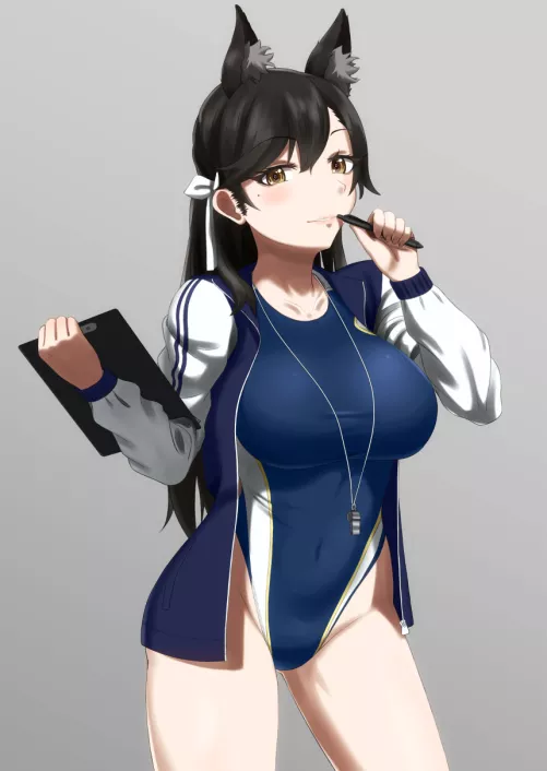 Atago in Blue Swimsuit