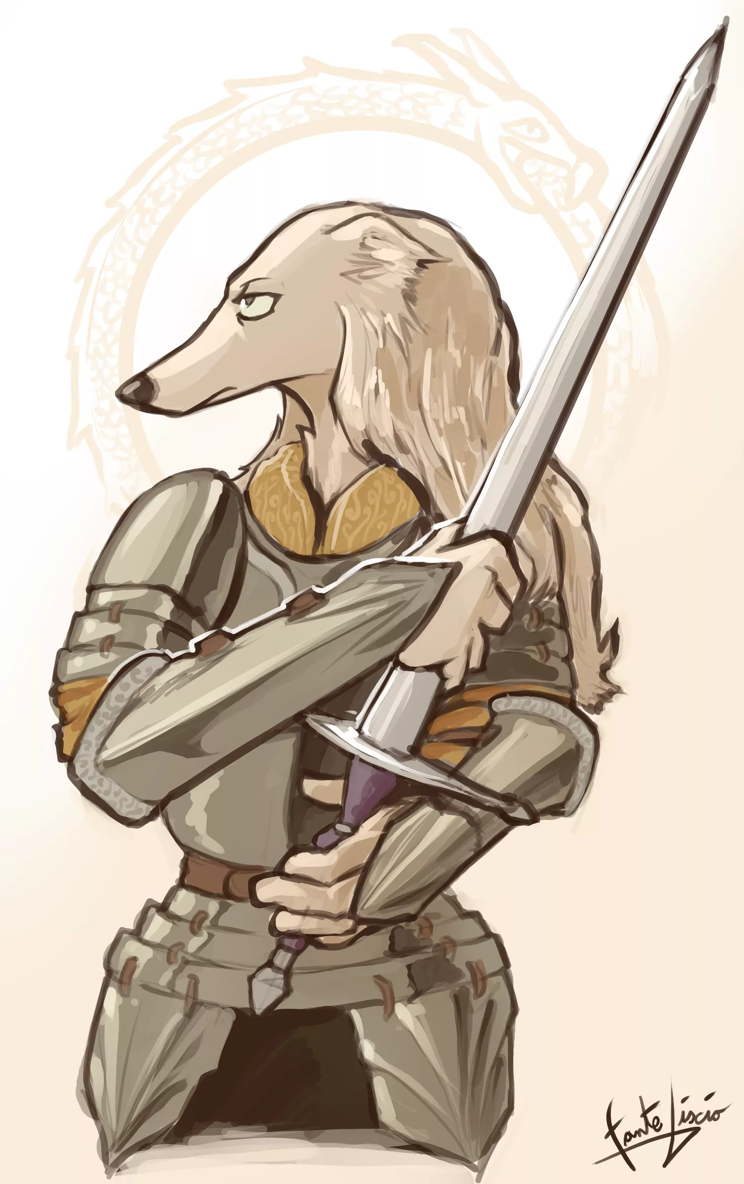 Borzoi knight (art by me)
