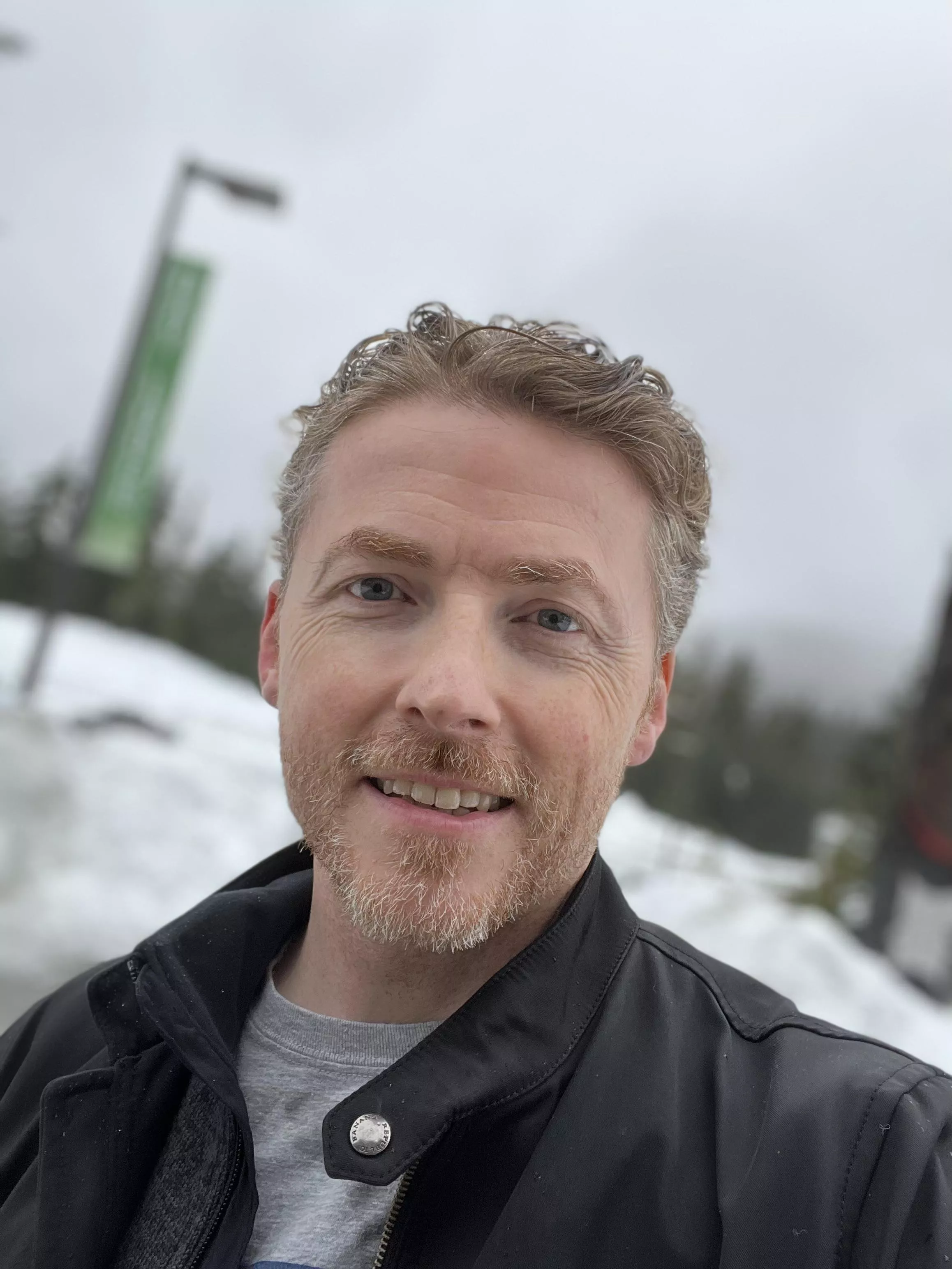 Exhausted after a day of snowshoeing!