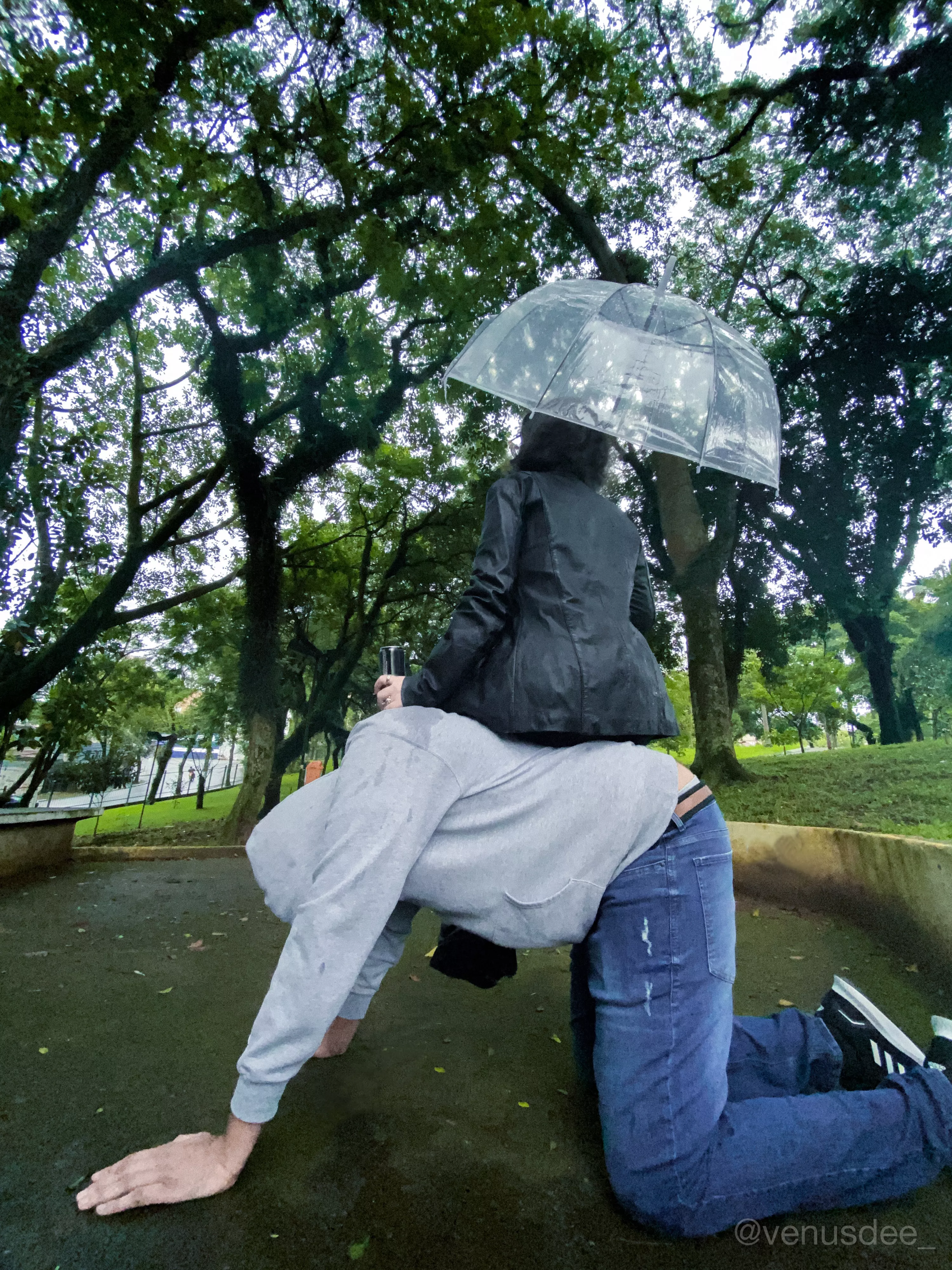 Found a dry seat on this rainy day