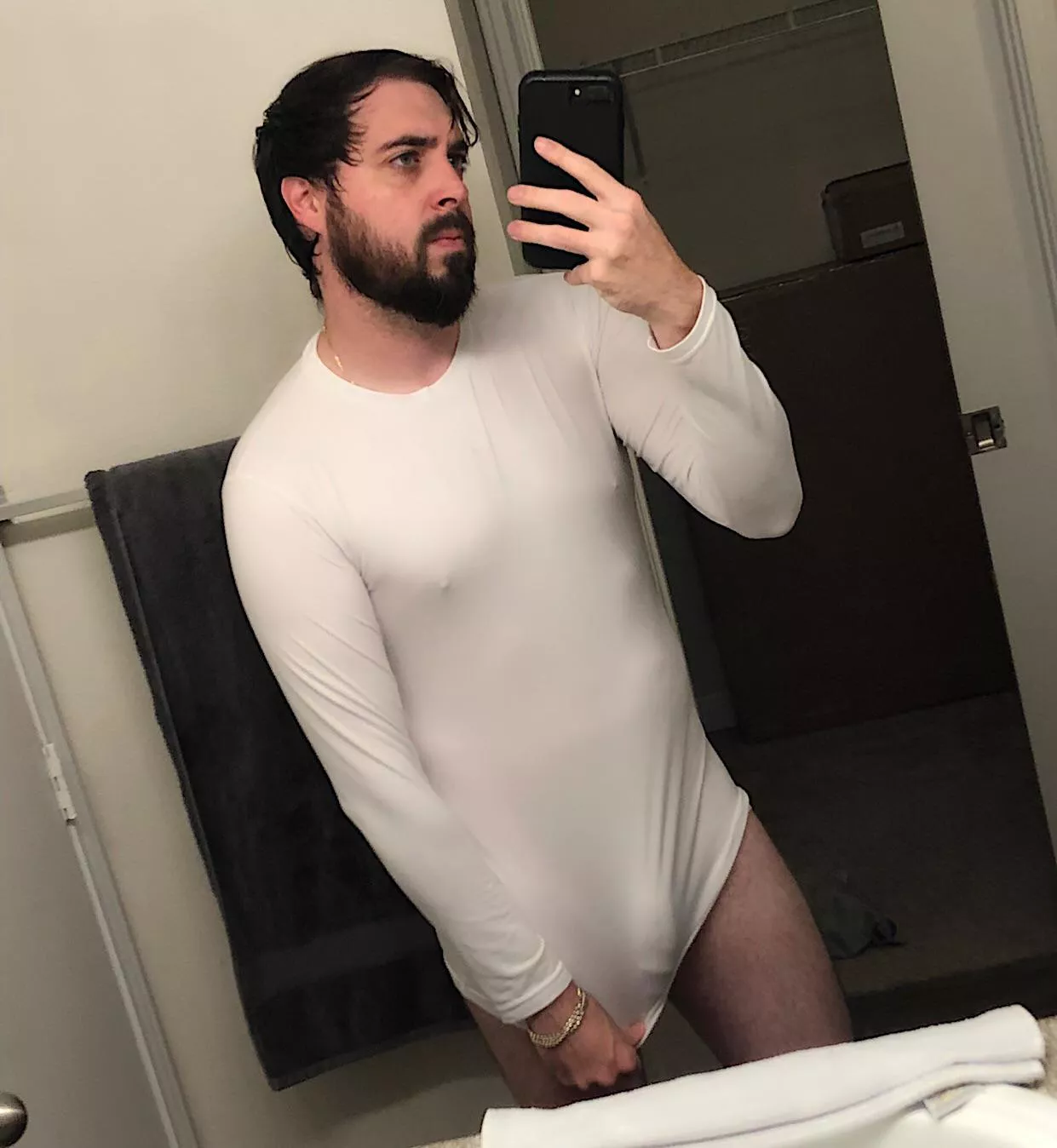 Hiding after a cold shower