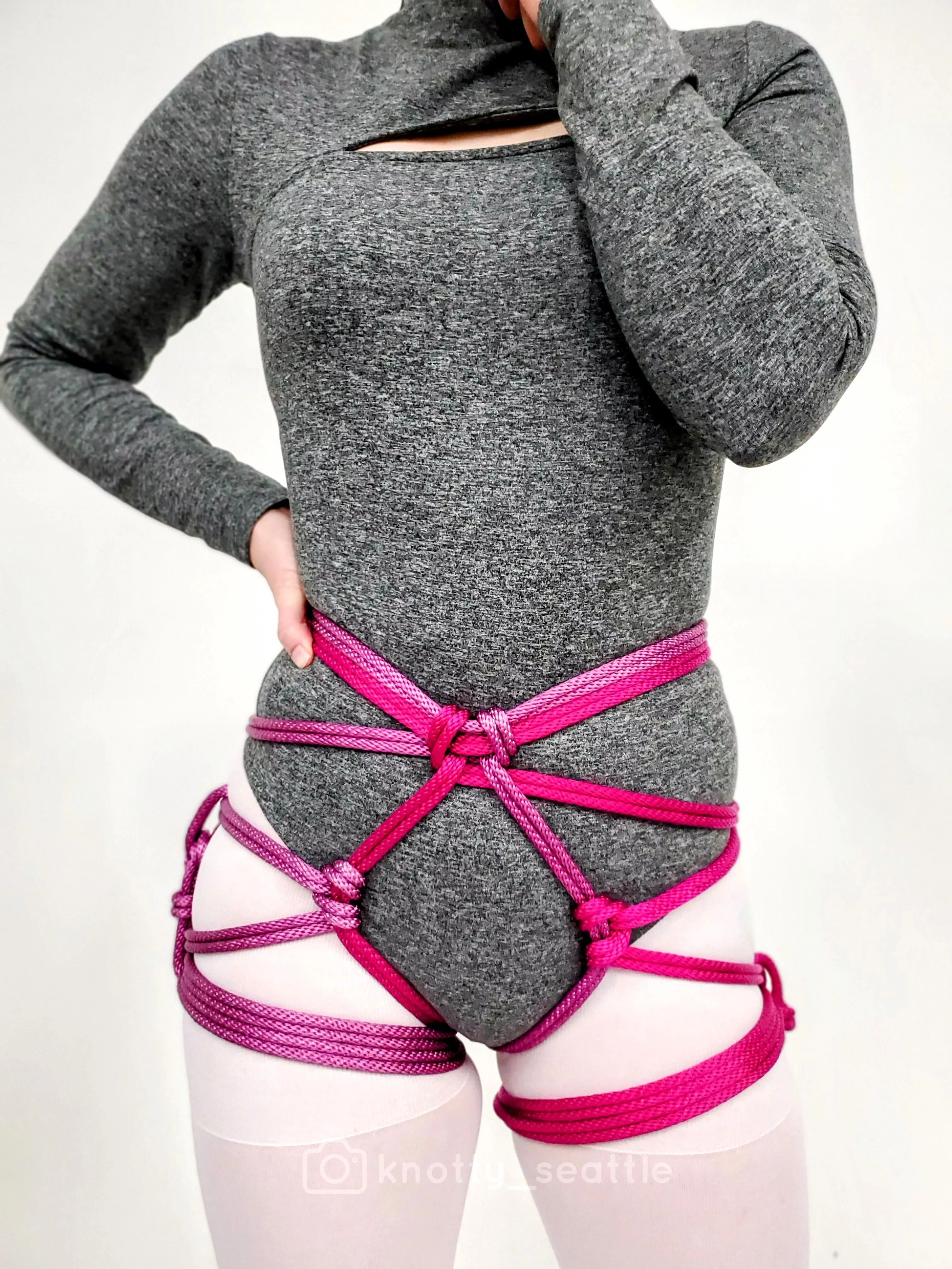 Hip/bootie ties are my rope bunny's favorite...