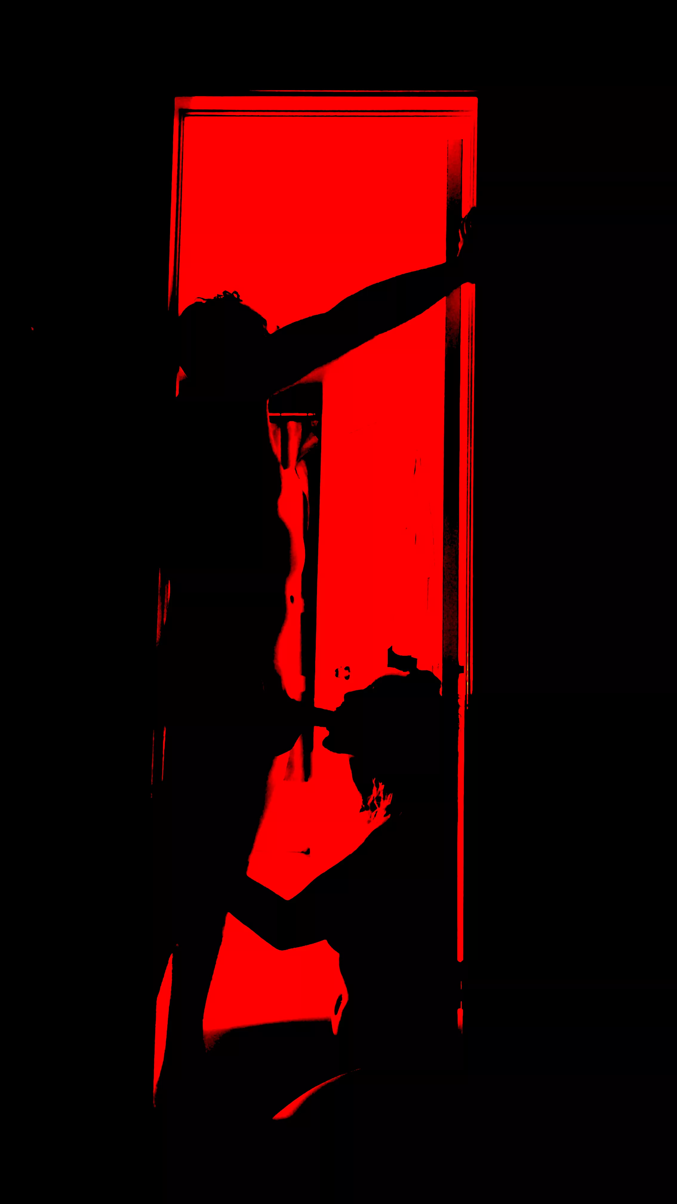 Hubby watching us in the doorway