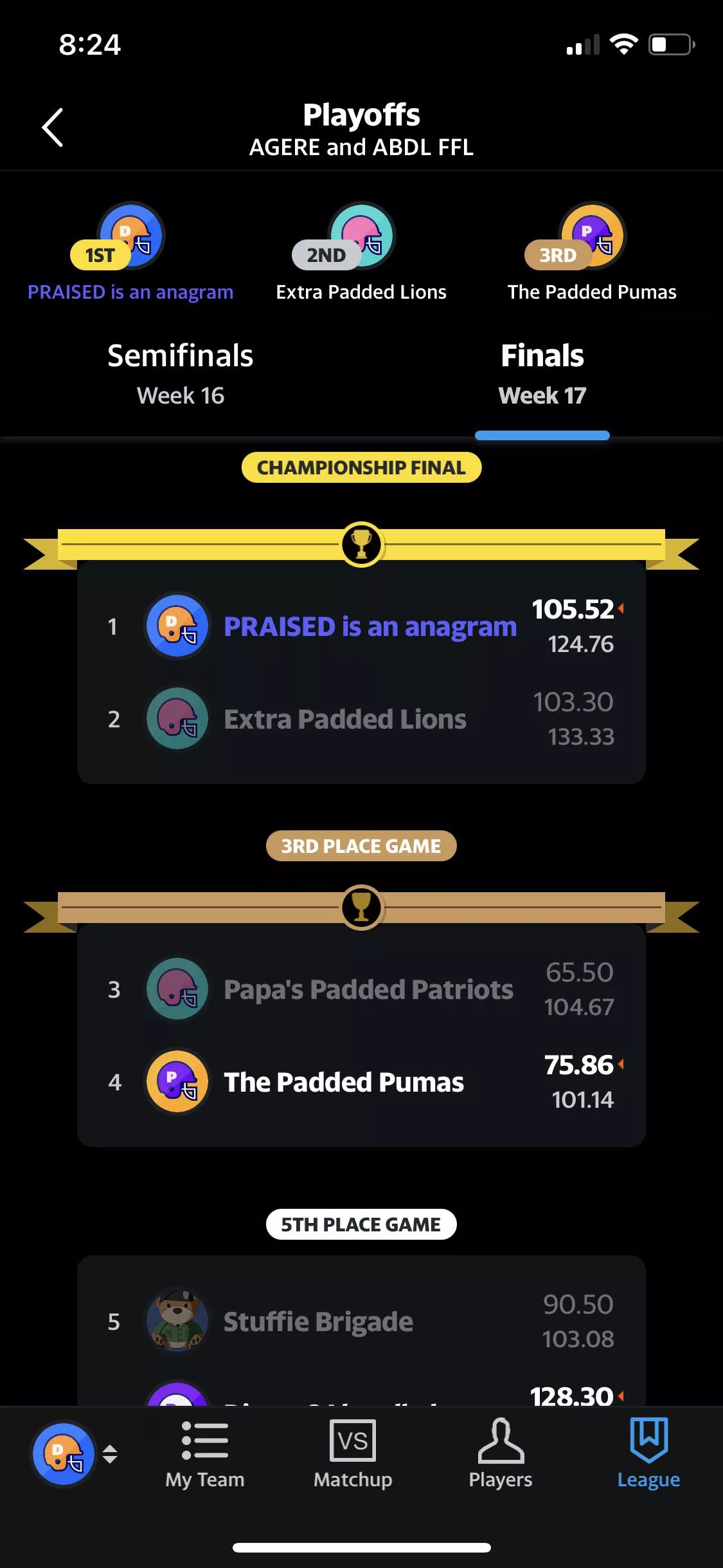 I won the ABDL Fantasy Football League! 🏆🏆 Thanks for a great year of padded fun! Now….who can I commission to make a Golden Diaper Trophy?