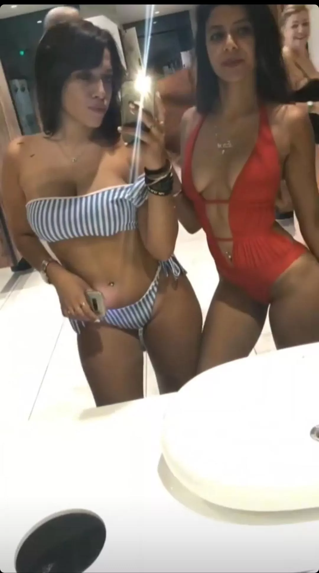 laughing on small tits while she stars on real ones