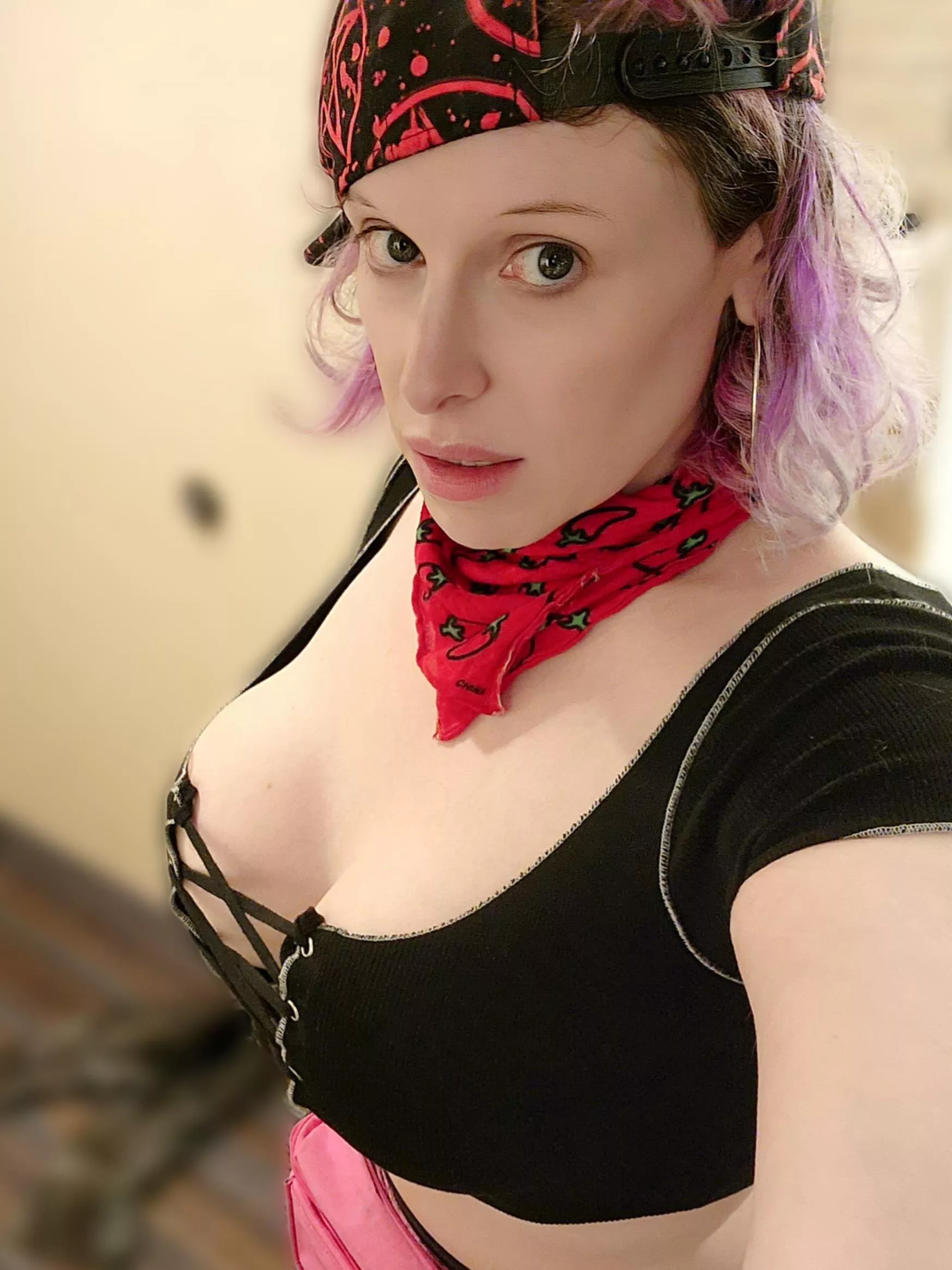 Love this top so much! The tits are so big it's like it's ripping it apart.