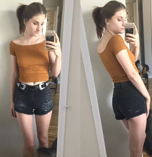 My tight crop top from the front & back