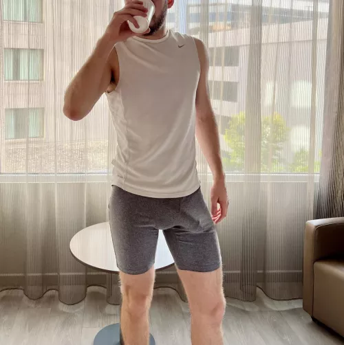 Showing off in the hotel window