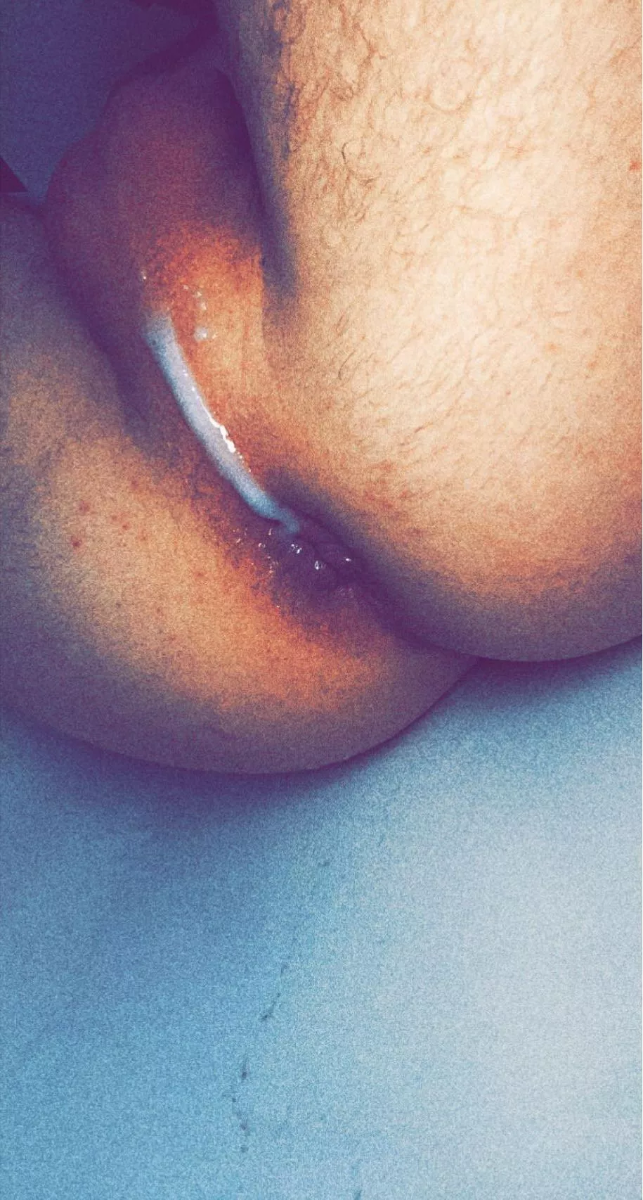 Slowly dripping down my ass