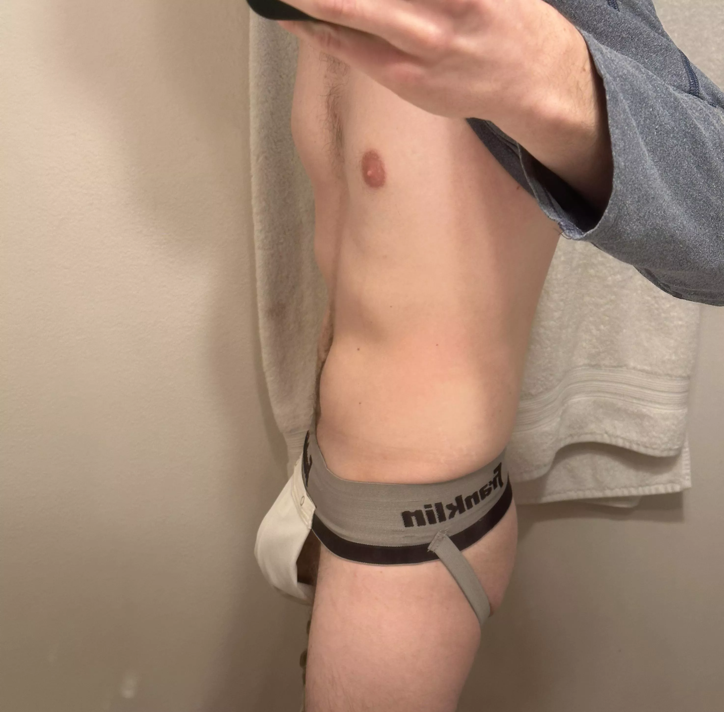 [28] High school jock still fits. Anyone want to help me take it off?