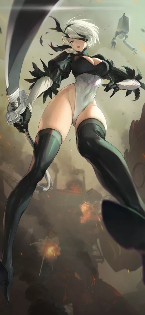 2B's long legs in action (mhk)