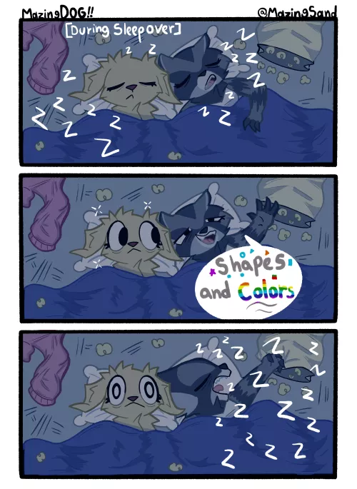 A MazingDOG COMIC!!!!!!! “Sleep Over” (Art By ME)