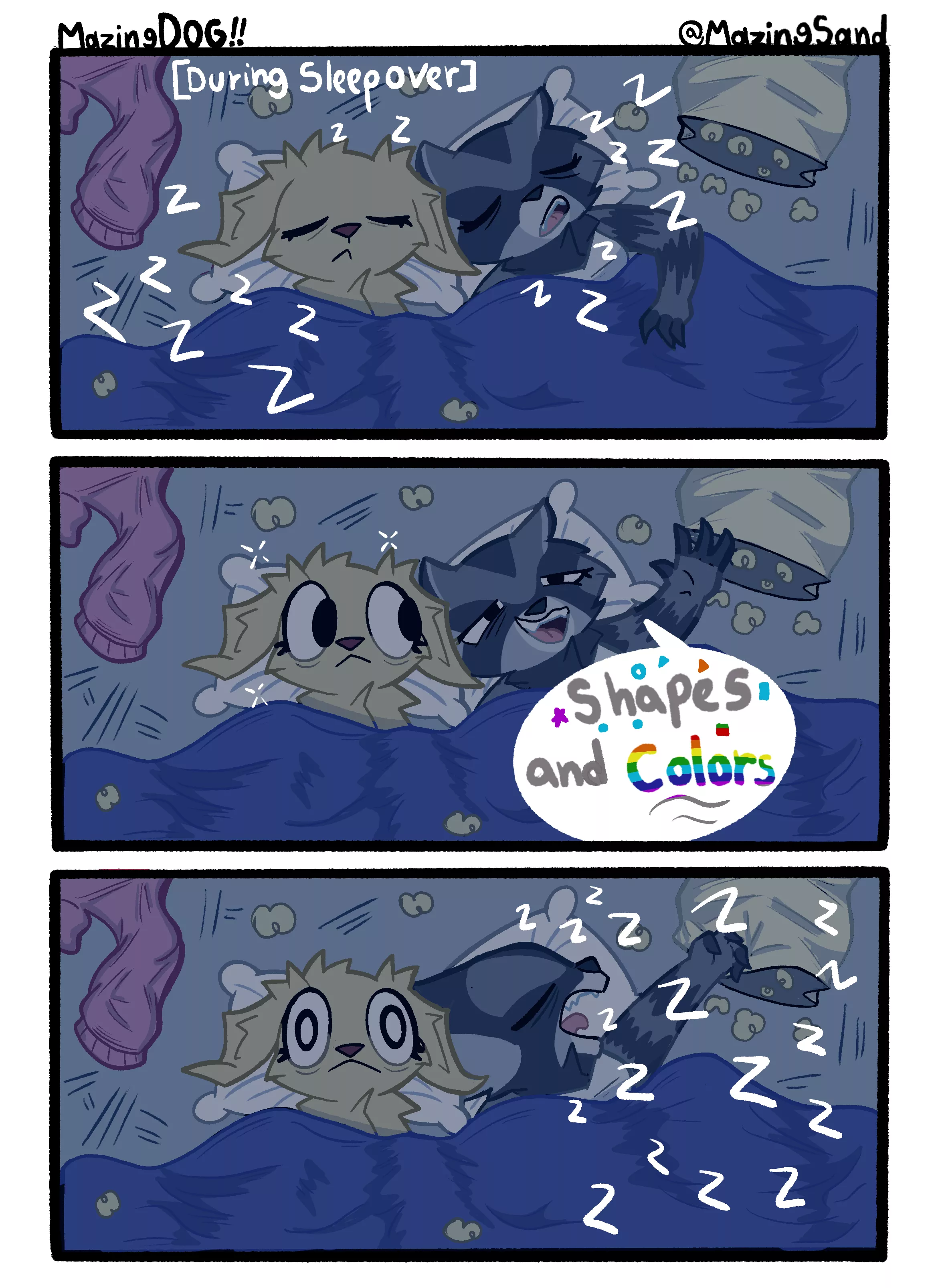 A MazingDOG COMIC!!!!!!! “Sleep Over” (Art By ME)