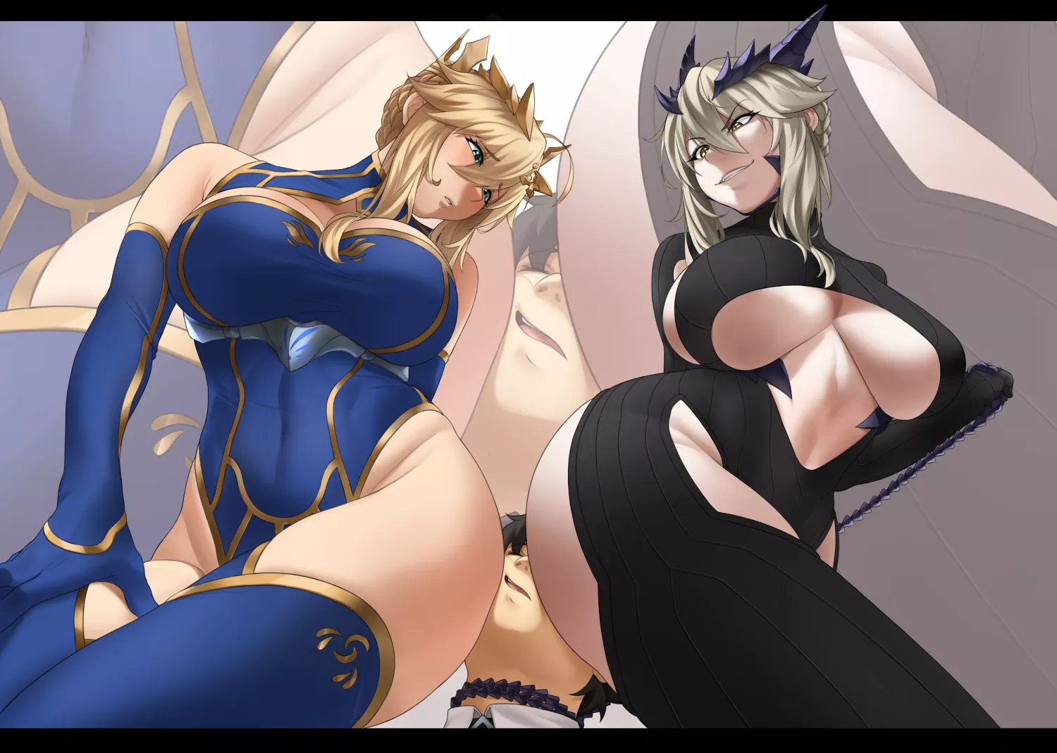 Artoria Lancer And Artoria Lancer Alter Booty Fight (Sockinajar ) [Fate]