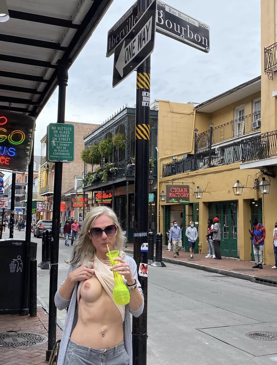 Earning beads on Bourbon Street