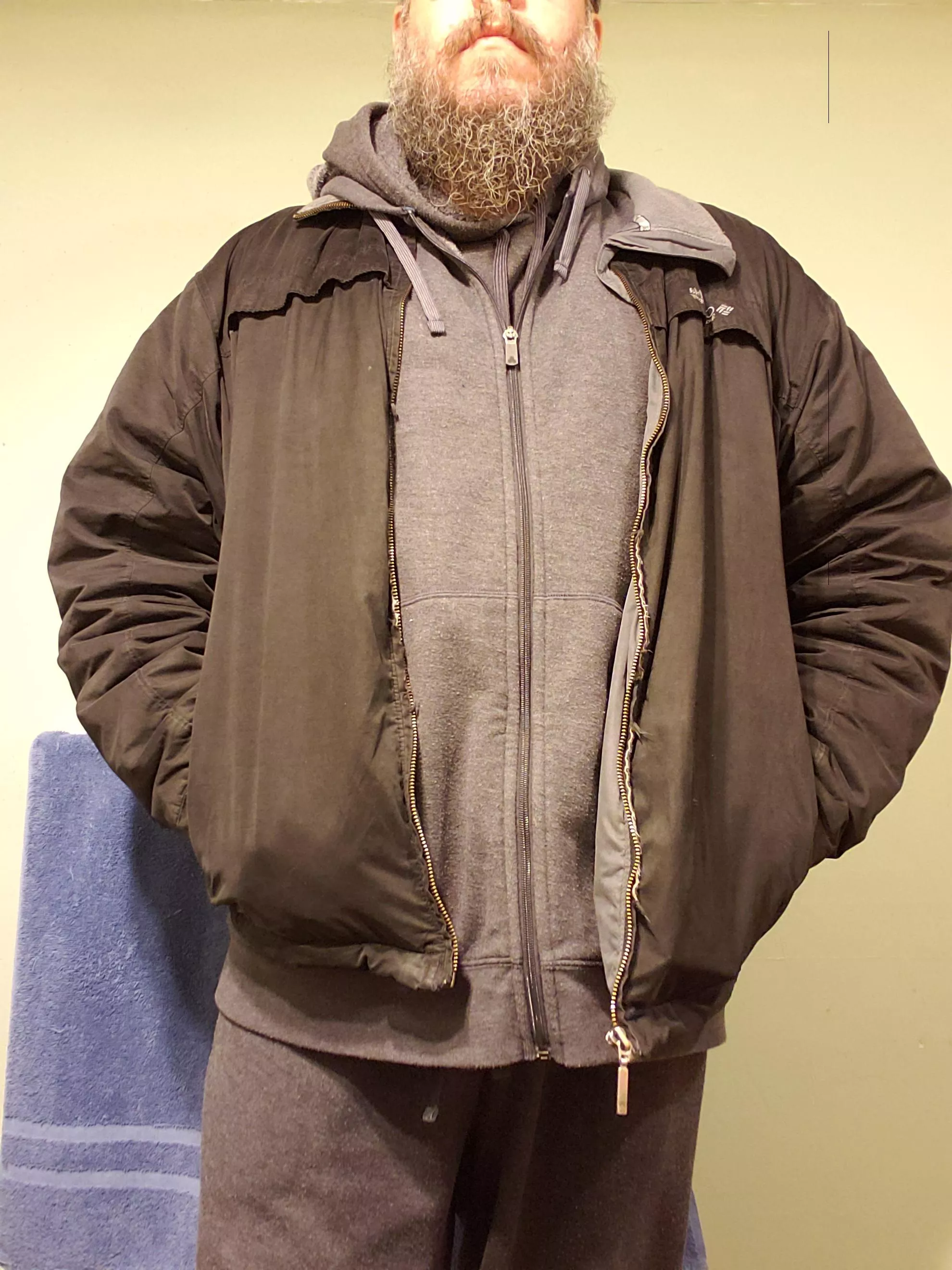 I'm wearing a lot of clothes because it's freezing. I'll remove 1 layer for every comment.