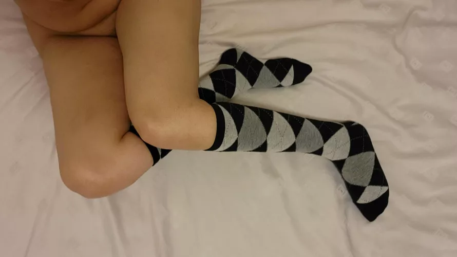 In argyle socks