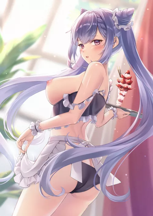 Keqing becomes a sexy maid